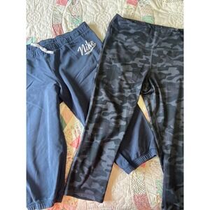 Nike Danskin Womens Activewear Capri Navy Crop Sweatpants Camo Leggings Size L